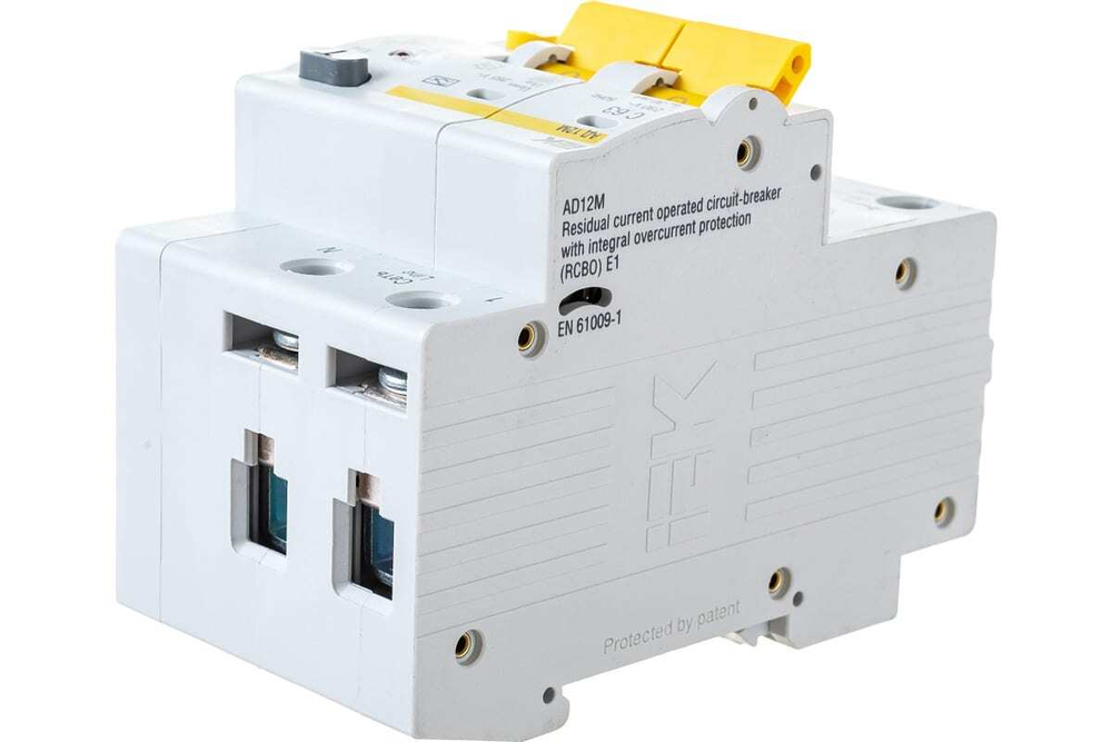 Дифференциальный автоматический выключатель АД12М 2Р С63 30мА IEK