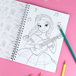 Книжка-раскраска для детей. Серия "Красивая раскраска" арт. 72412 ПРИНЦЕССЫ /150х210 мм, 32 л., блок - офсет 120 г/м², печать в одну краску, обл - мелованный картон 200 г/м², гребень по длинной стороне,