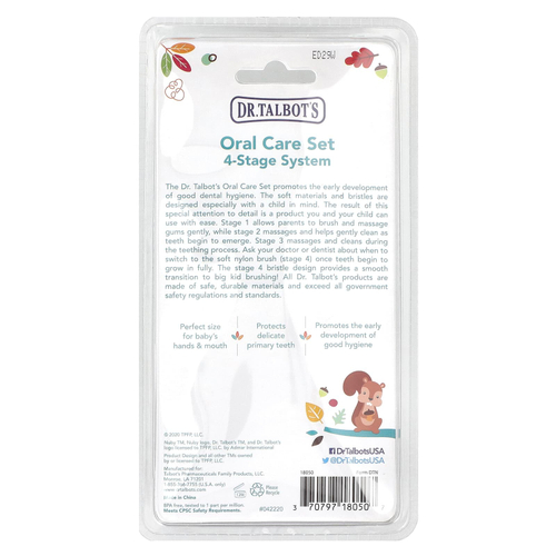 Dr. Talbot's, Набор для ухода за полостью рта, 4-этапная система, от 0 месяцев, набор из 4 предметов