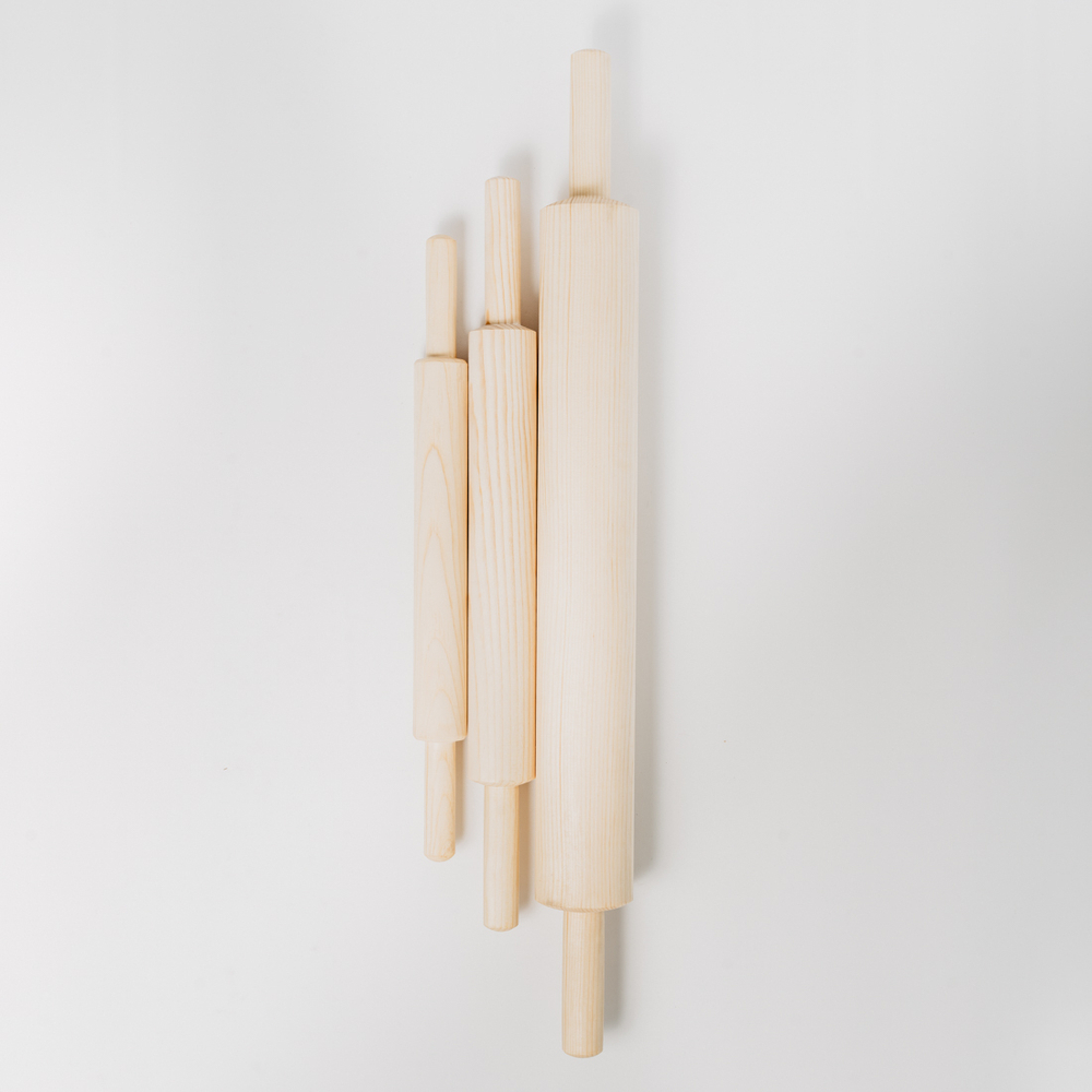 Набор деревянных скалок из древесины сибирского кедра 3шт. 41-67 см. RPN7