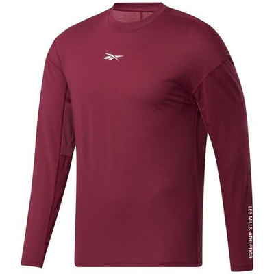 Мужская теннисная футболка теннисная Reebok Les Millis LS Tee M - punch berry