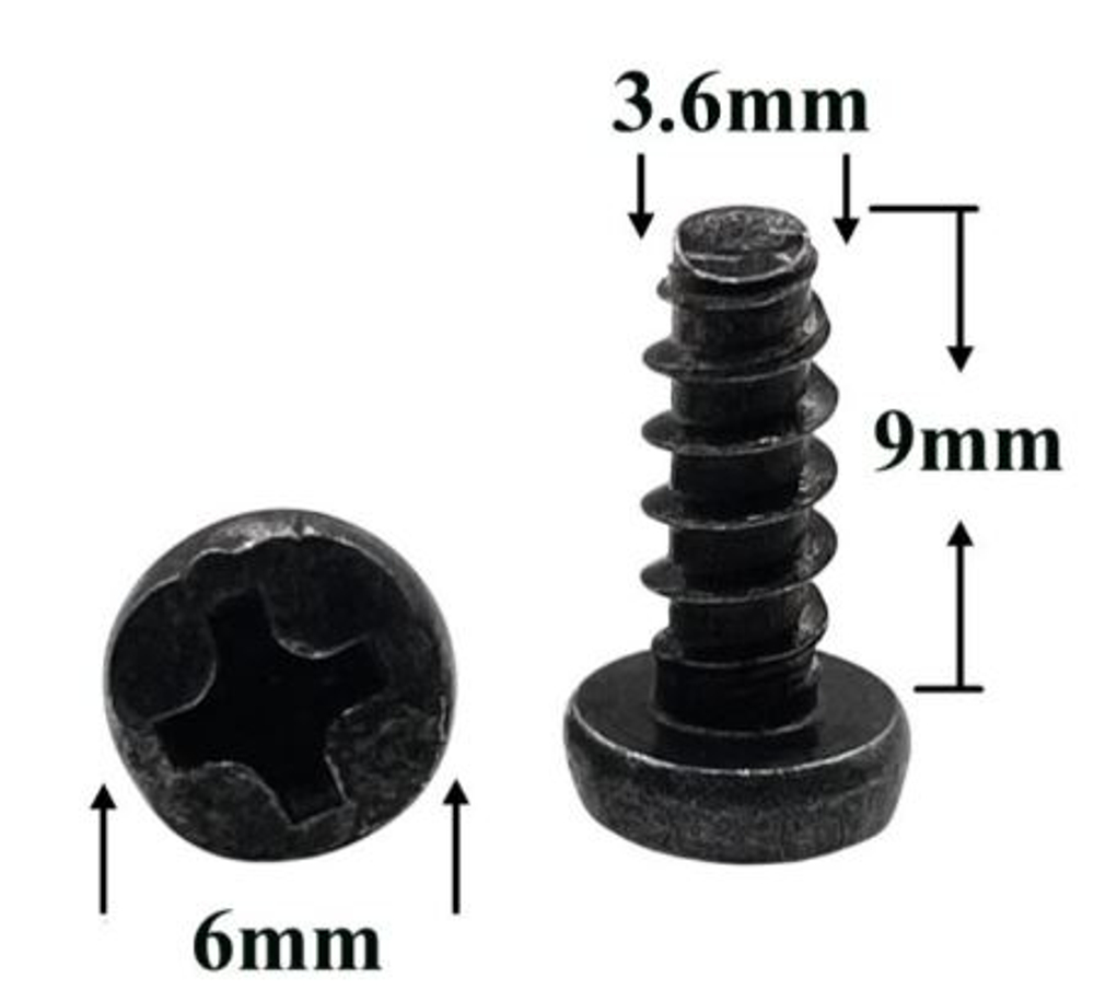 Саморез 3,6* 9,5 (цилиндр головка) черный, обивки двери (уп100шт) 2121 00001-0076690-078