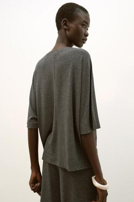 ZARA ТОП С РУКАВАМИ «ЛЕТУЧАЯ МЫШЬ», МЯГКИЙ СЕРЫЙ