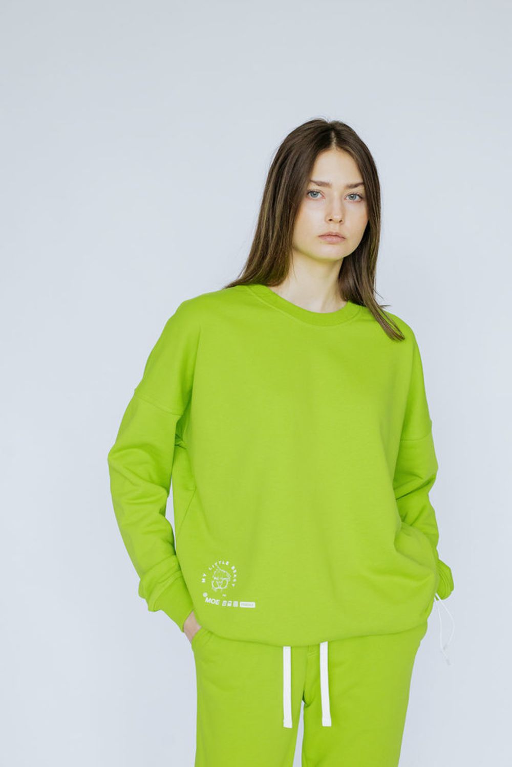 Толстовка Кот-агрессор Зеленая