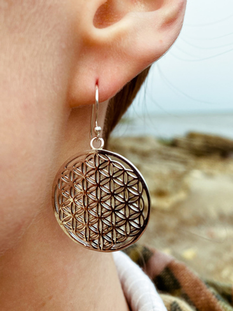 Серьги ЦВЕТОК ЖИЗНИ, серебро