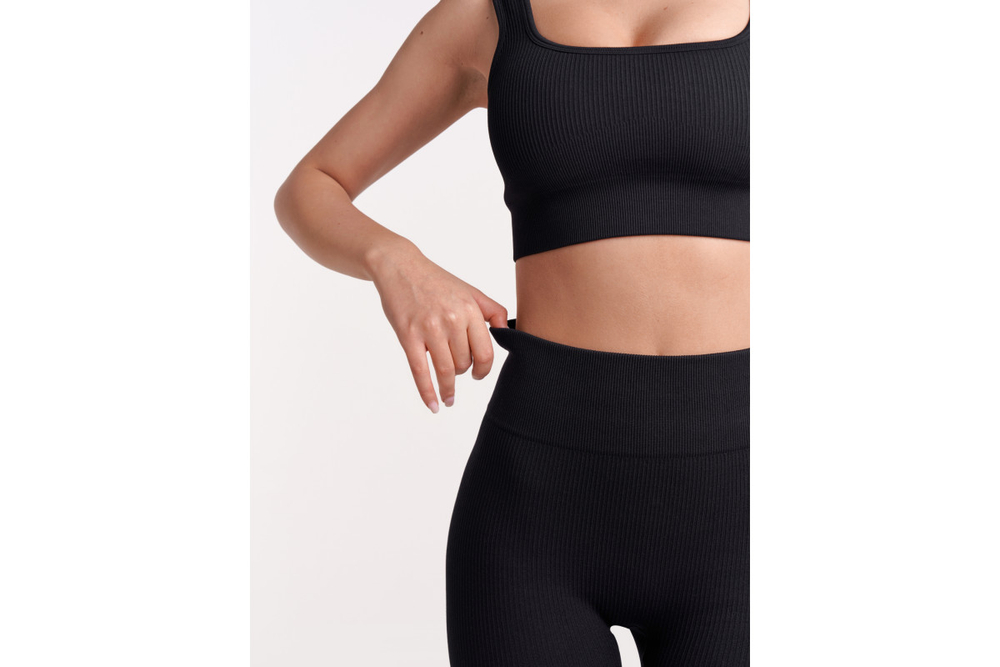 Леггинсы Urbanfit в рубчик, размер L, черный