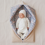 Комплект на выписку Зайчишки тёмные (бежевый)/(конверт+слип+чепчик)