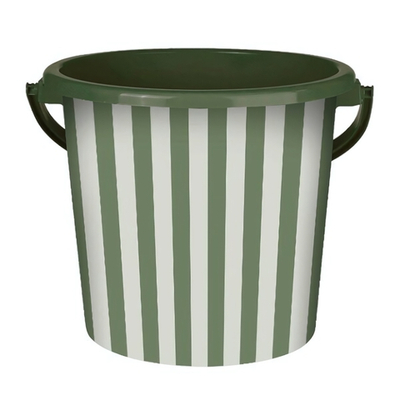 Ведро пластиковое 10л. "Сиеста" Цв. Полоска тёплая хвоя