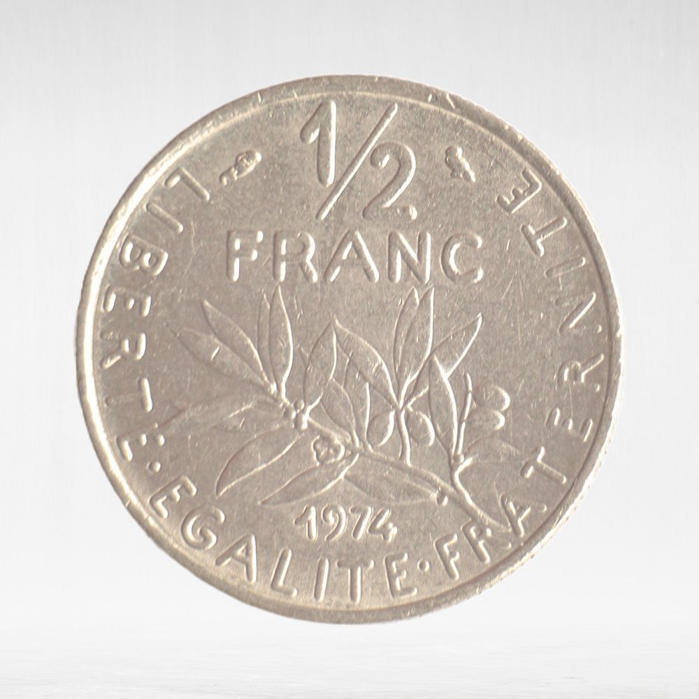 France, ½ Franc 1974 - Signature "O. Roty", VF