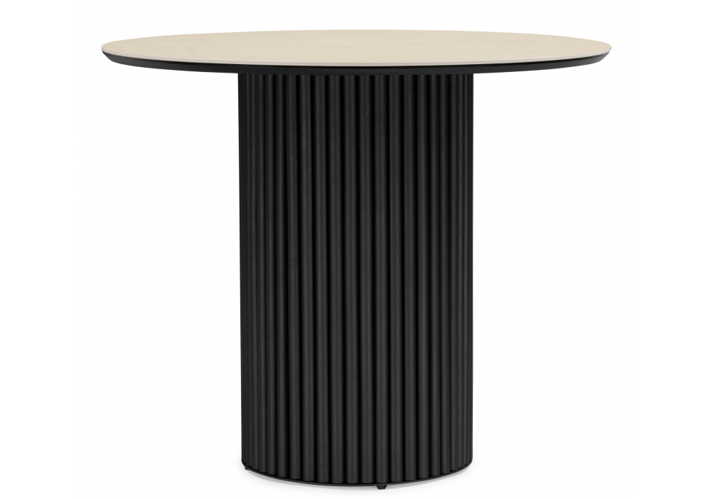 Керамический стол Woodville Барел 89 okara light yellow, черный