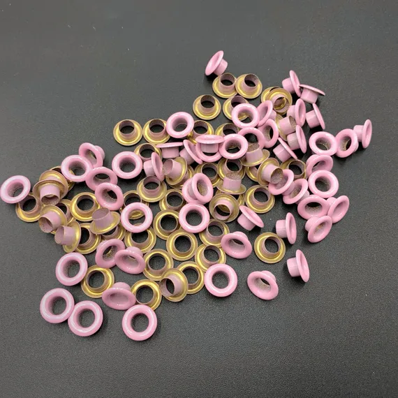 Люверсы металлические 5мм розовые (цветная эмаль), Греция