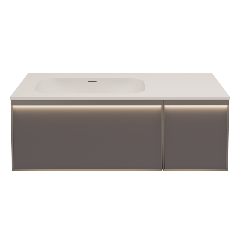 База под раковину Elise 1000 подвесная, левая, 2 выкатных ящика soft close, серый матовый