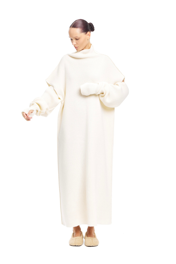 Платье с отстегивающимися рукавами WARM UP Milk