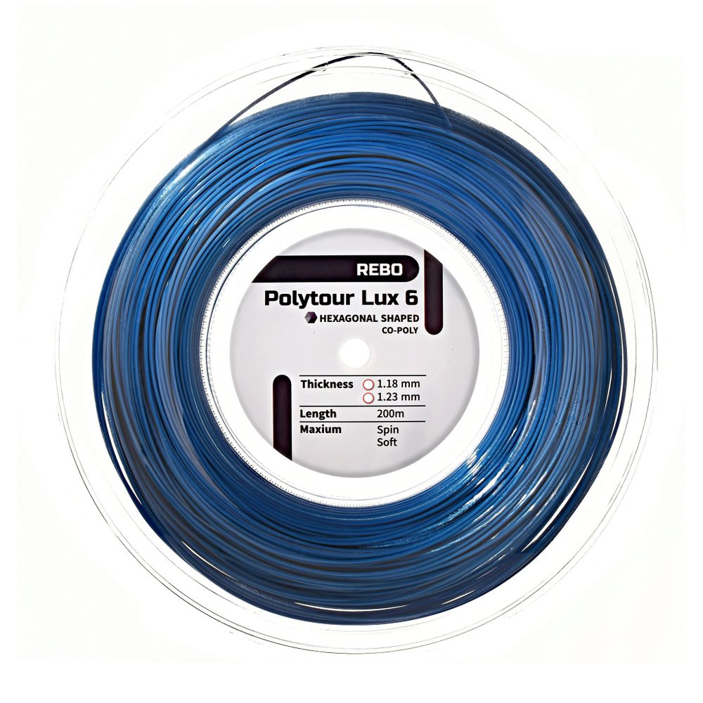Струны для тенниса REBO POLYTOUR LUX 6 BLUE В нарезке (1 натяжка) 11 м
