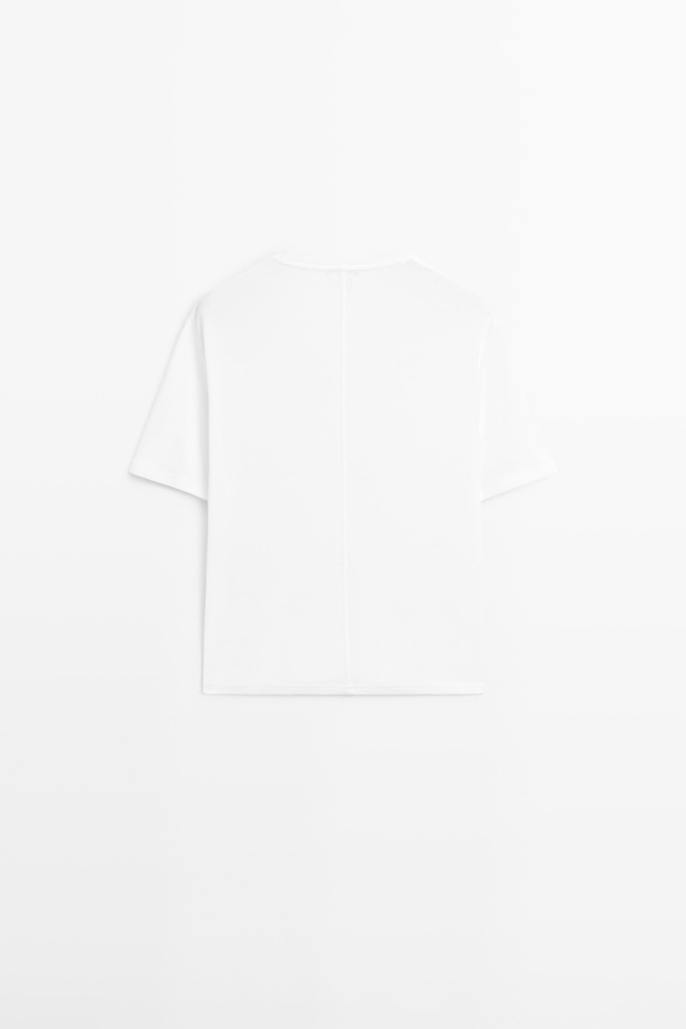 Massimo Dutti Футболка из 100% хлопка с короткими рукавами, белый
