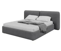 Кровать двуспальная Hub Soft 180 см (серый, твид)