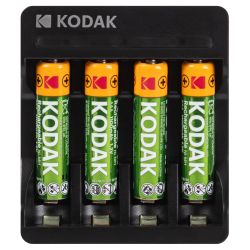 Зарядное устройство для аккумуляторов Kodak USB Overnight charger with 4 x AAA 1100 mAh [K4AA/AAA] | Kodak