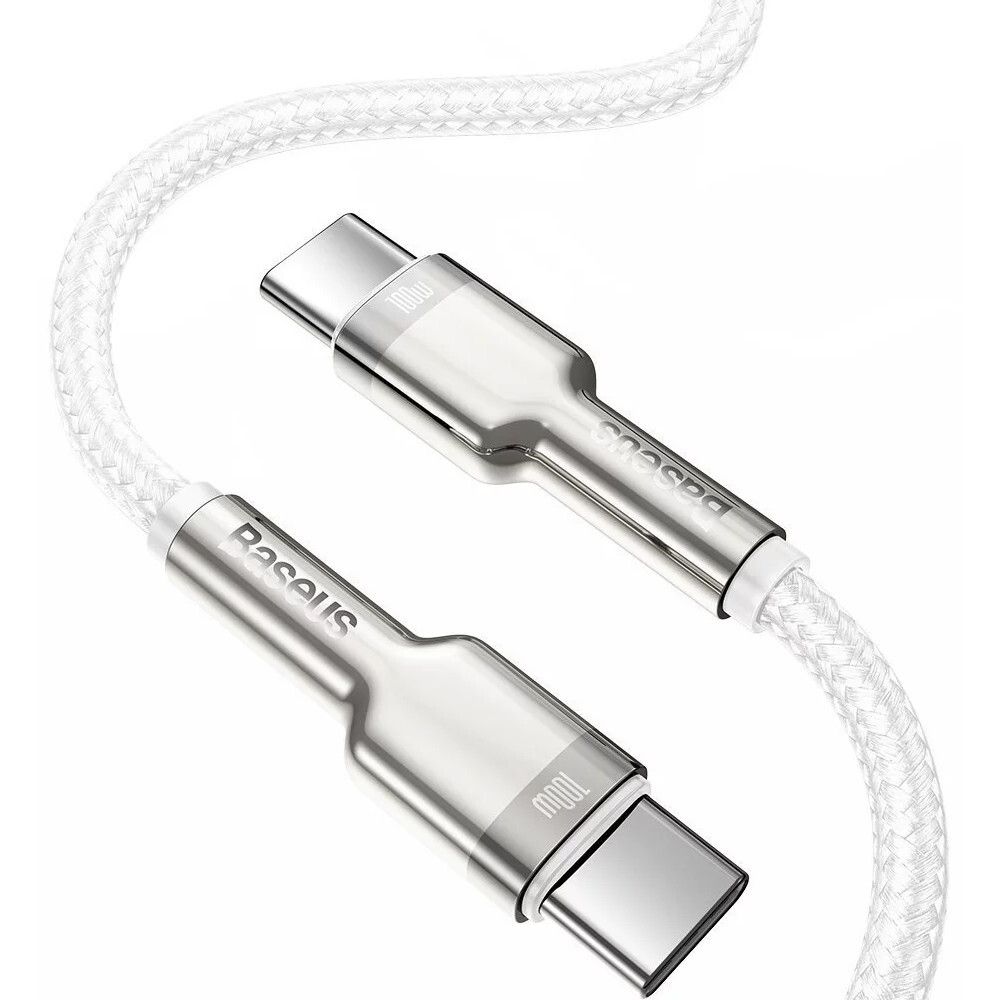 Кабель для зарядки Baseus Cafule Series Metal Data Cable 100W Type-C to Type-C-Белый