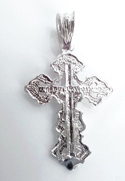 Крестик Эстерелла 925, родированный, без вставки, серебряный, славянский