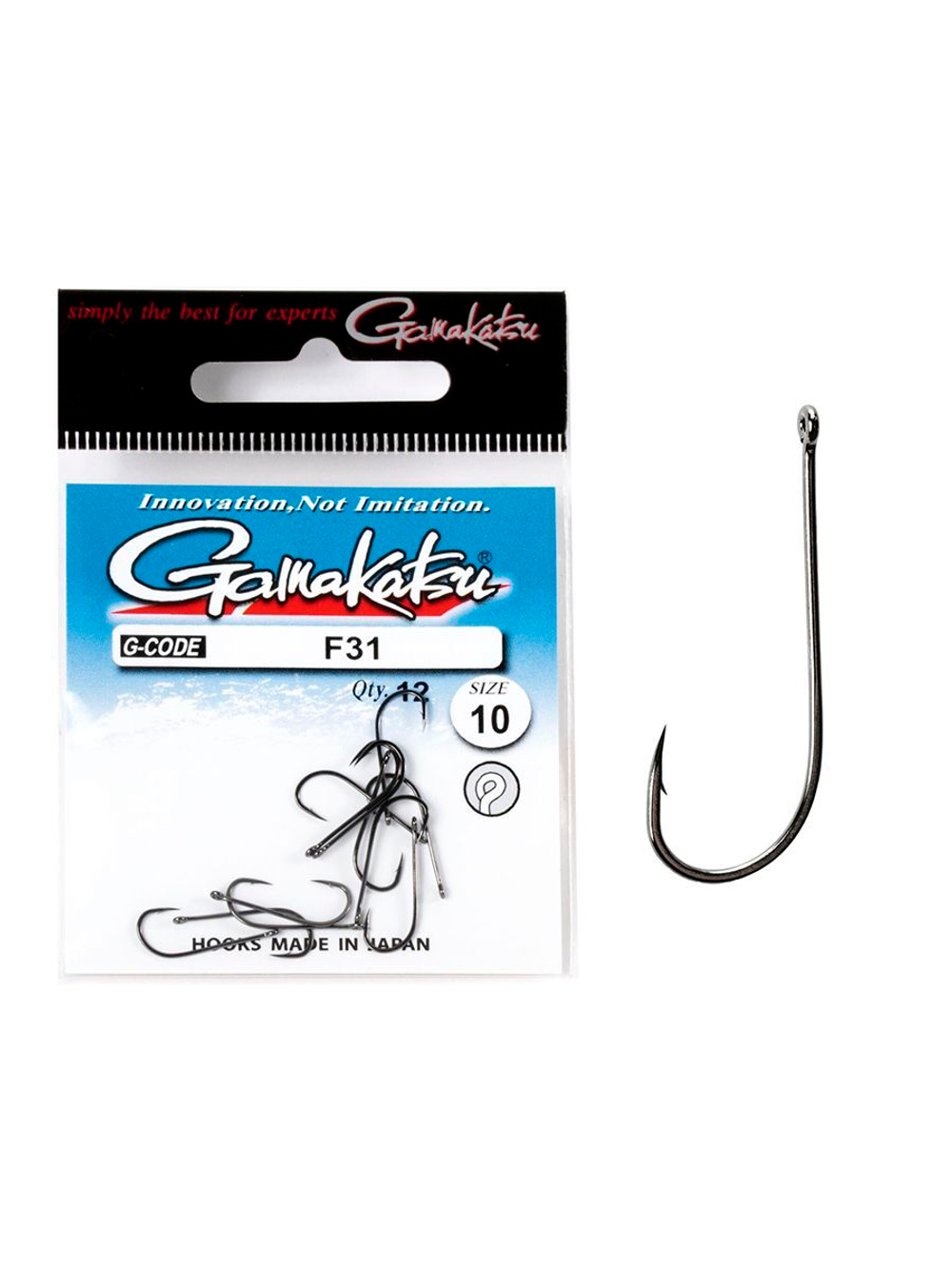 Крючки Gamakatsu F31 NEW LABEL HOOKS BLACK размер 16 (упк.13шт.)