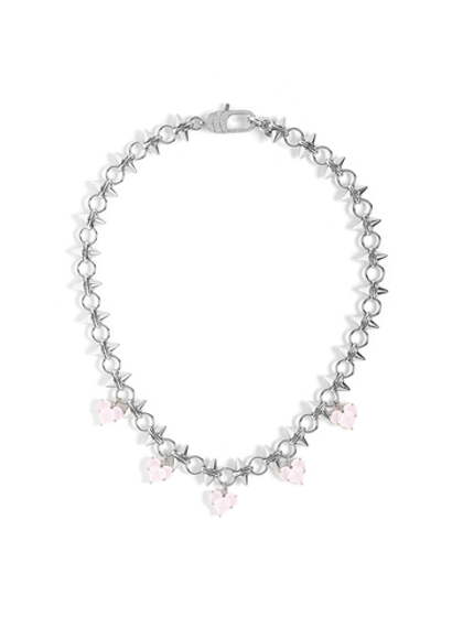 Колье "Pink soul thorn" Silver