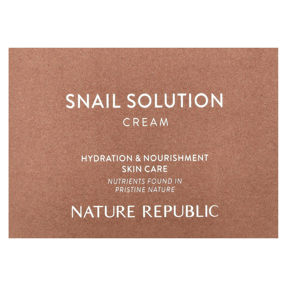 Nature Republic, Snail Solution, крем с экстрактом улитки, 52 мл (1,75 жидк. унции)