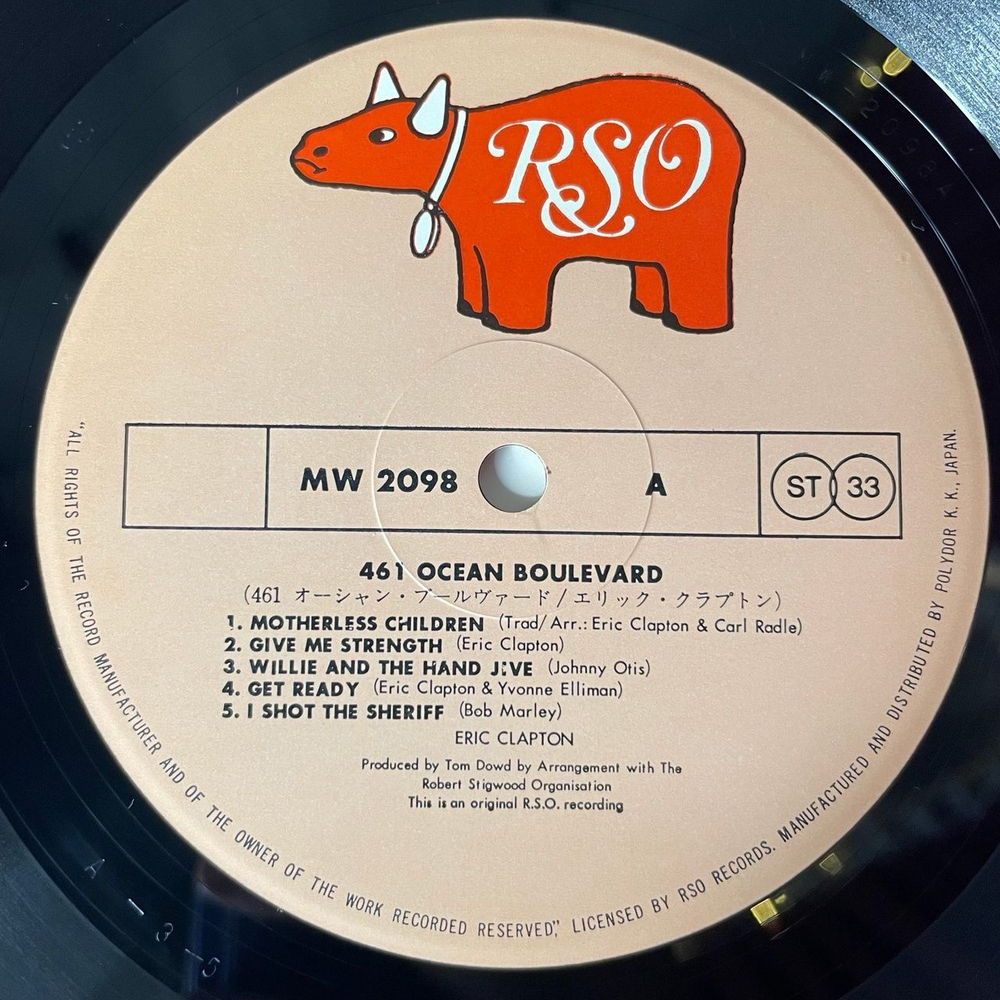 Винтажная виниловая пластинка LP Eric Clapton 461 Ocean Boulevard (Japan 1974) (Obi) I Shot The Sheriff