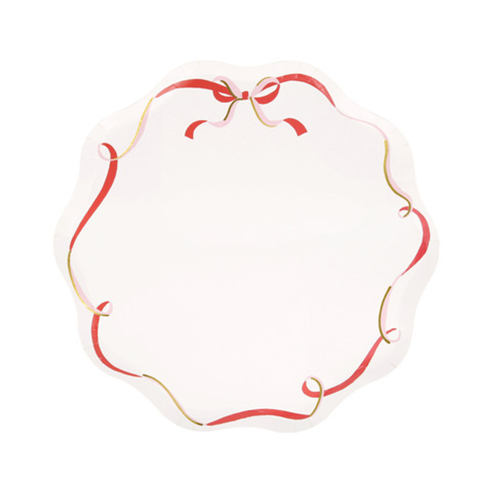 Тарелки маленькие "Красные бантики" 8 шт. (2025)
