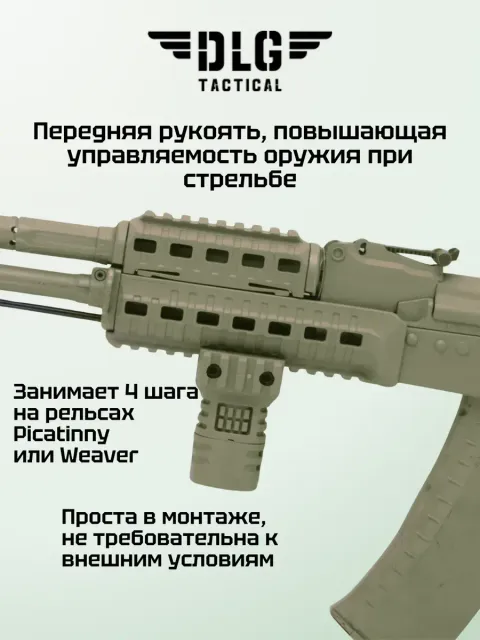 Короткая тактическая рукоятка с планкой Picatinny