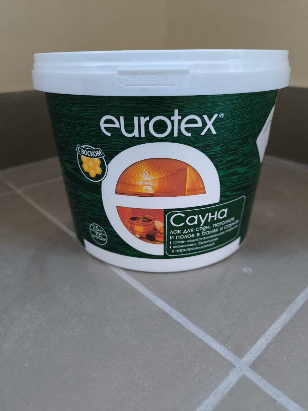 "EUROTEX" Защитный лак для бань и саун 0,9 кг