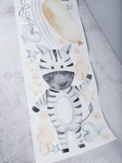 Интерьерные виниловые наклейки большие воздушные шары на стены в детскую, дома, облака, пейзаж