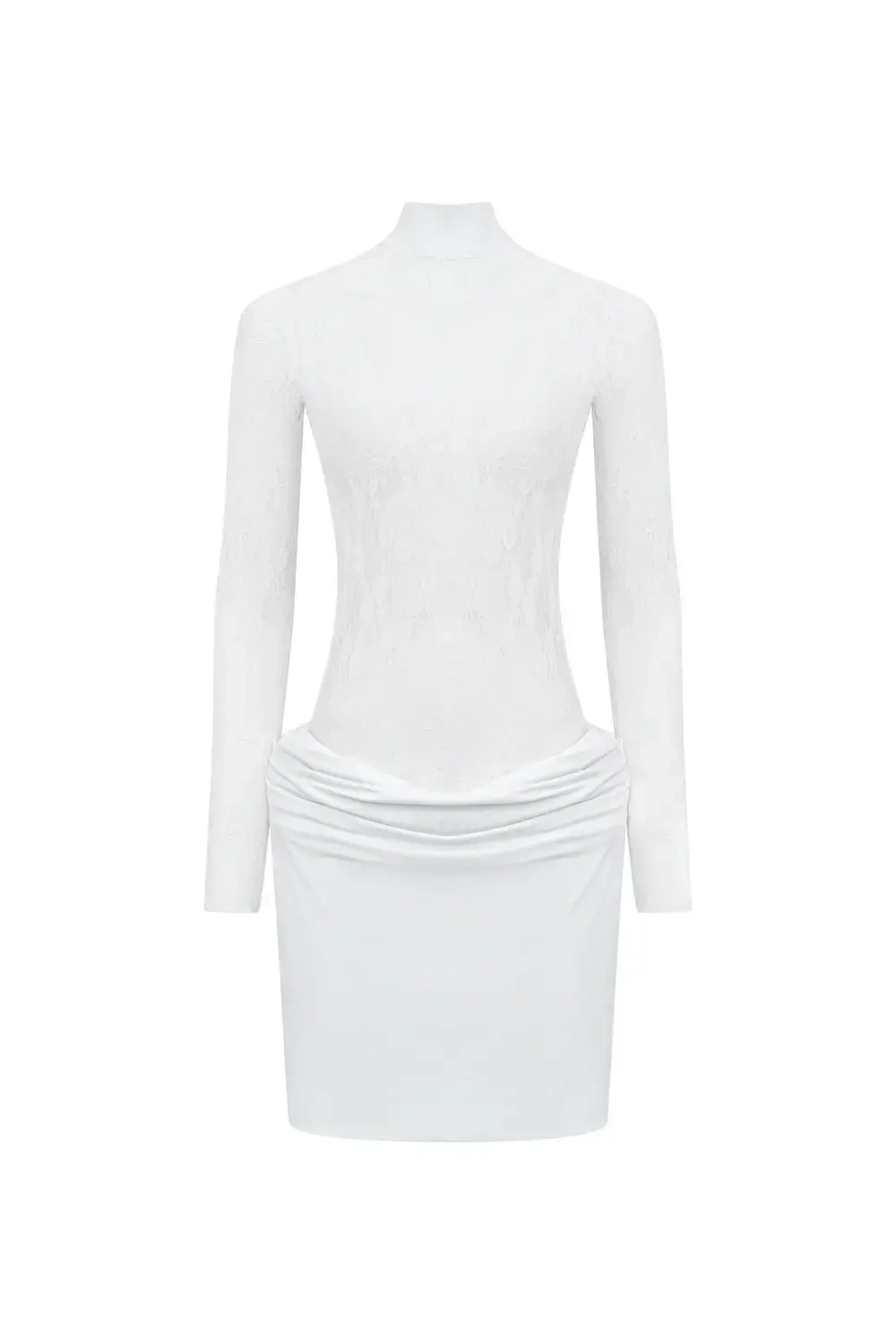 Кружевное мини-платье белое