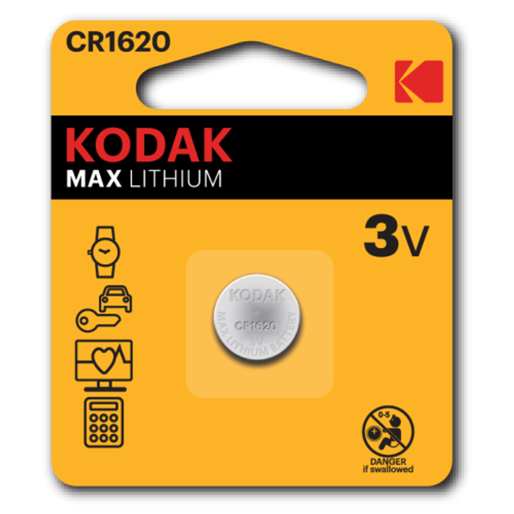 Батарейки Kodak CR1620-1BL MAX Lithium | Батарейки Литиевые