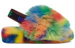 UGG FLUFF YEAH Shearling Slippers Women"s Multicolor