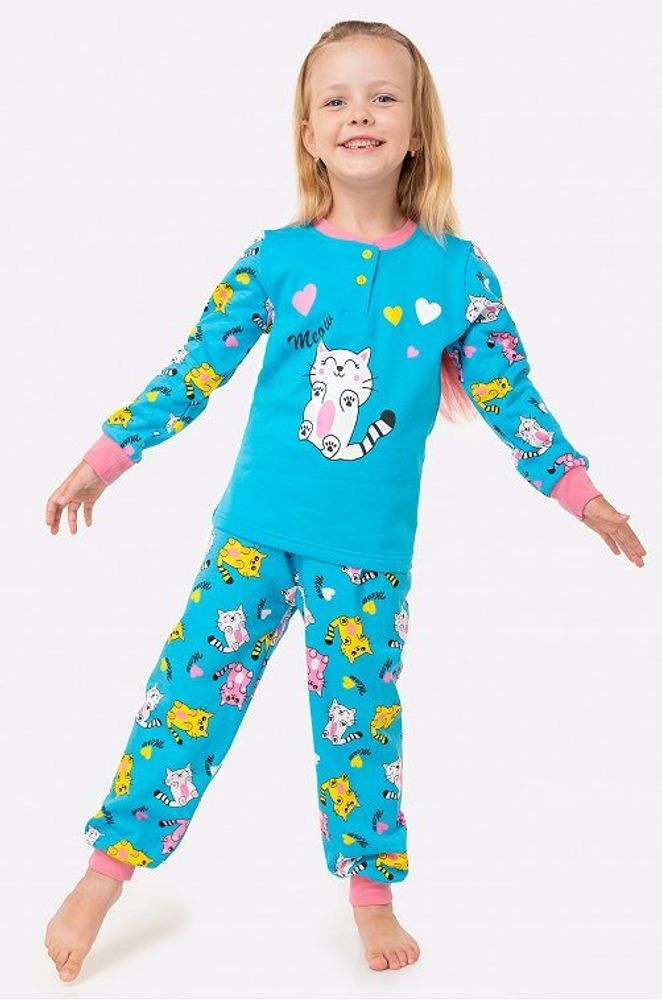 Пижама для мальчика  2-6 лет, 92-116 футер, 100%хб BONITO KIDS  BK0921PJ электрик