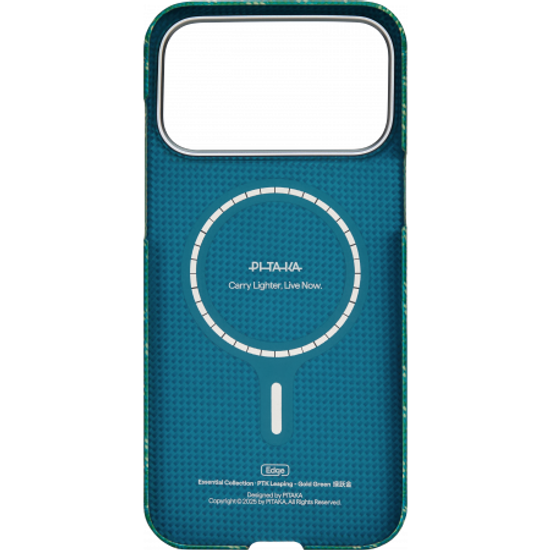Чехол Pitaka Monogram Ultra-Slim Case для iPhone 17 Pro, зелено-золотой