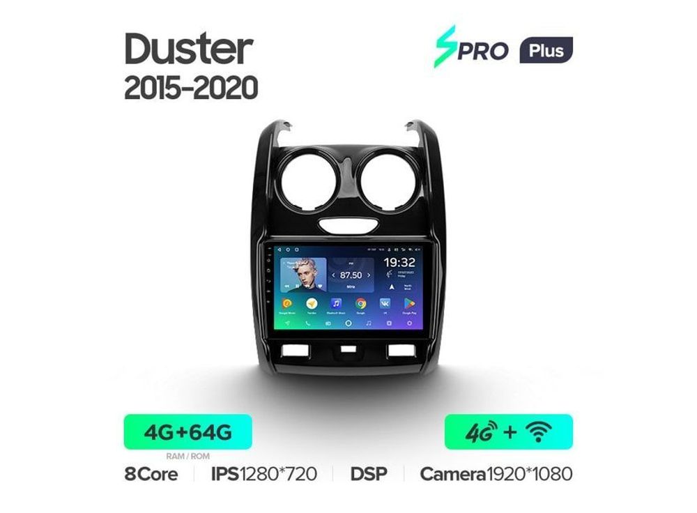 Магнитола Teyes SPRO Plus 4-64 Renault Duster 2015 — 2020 9.0&quot;
