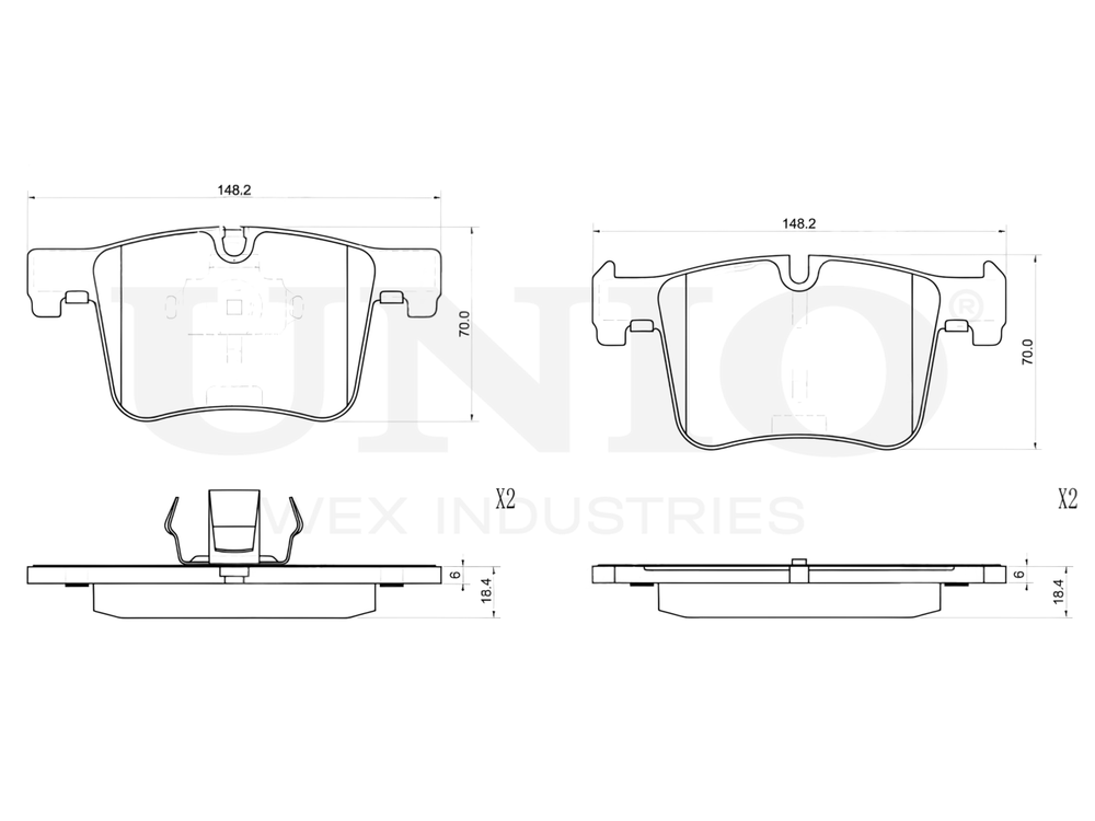 Колодки тормозные диск. передние UNIO BRP-20288