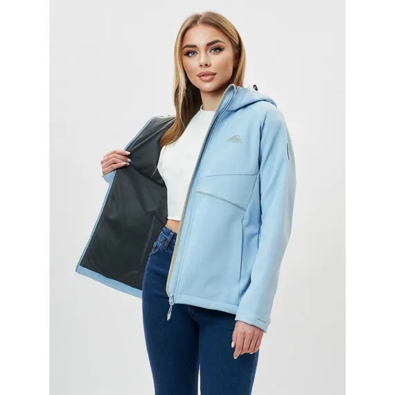 Ветровка женская softshell голубого цвета, размер 48
