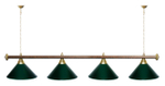 Лампа STARTBILLIARDS 4 пл. (плафоны зеленые,штанга зеленая,фурнитура золото)