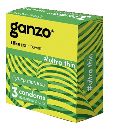 Презервативы GANZO Ultra thin Супер тонкие, 3 шт. (Цвет: Прозрачные)