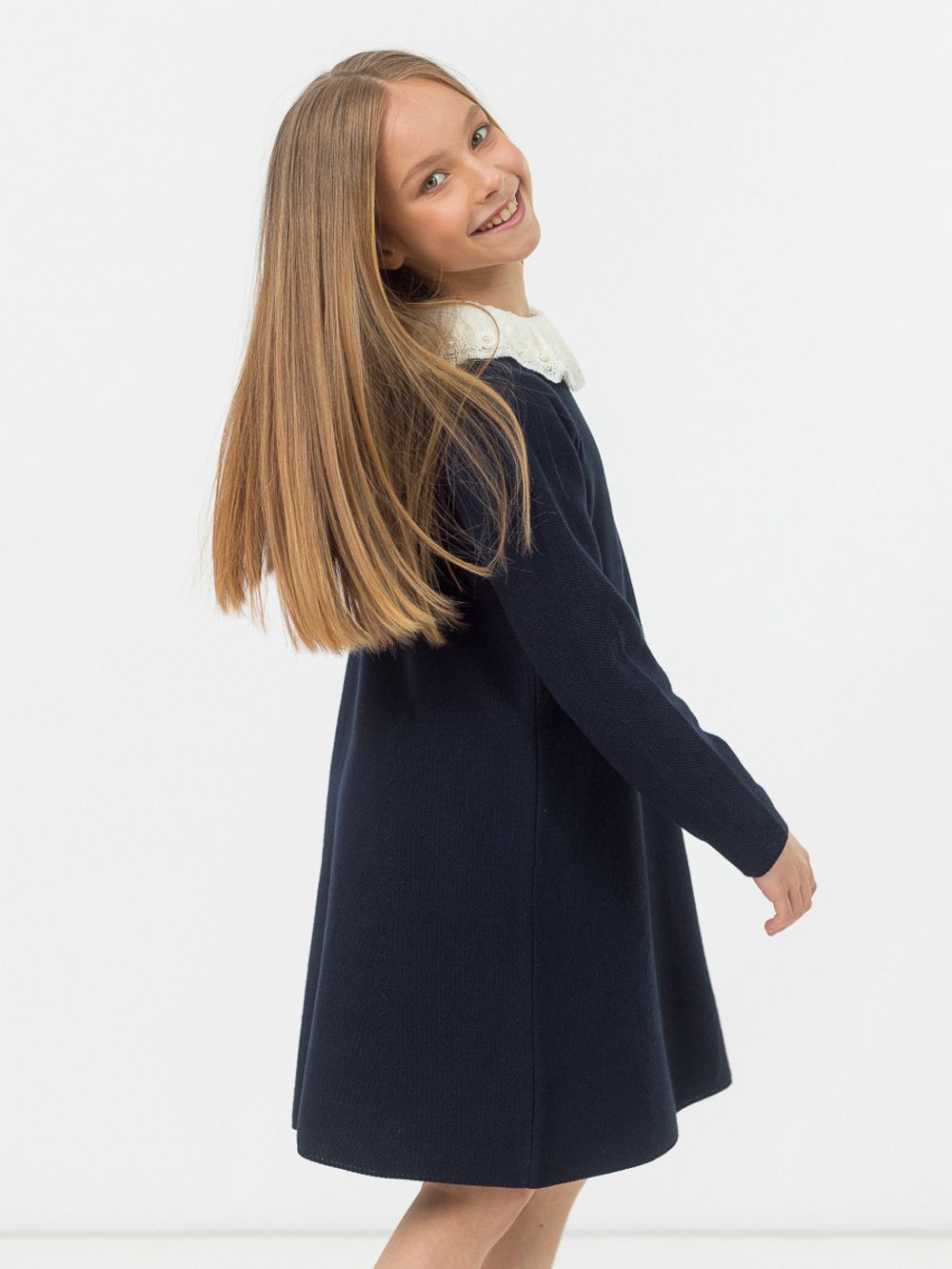 Платье для девочки в школу AT1082 синий