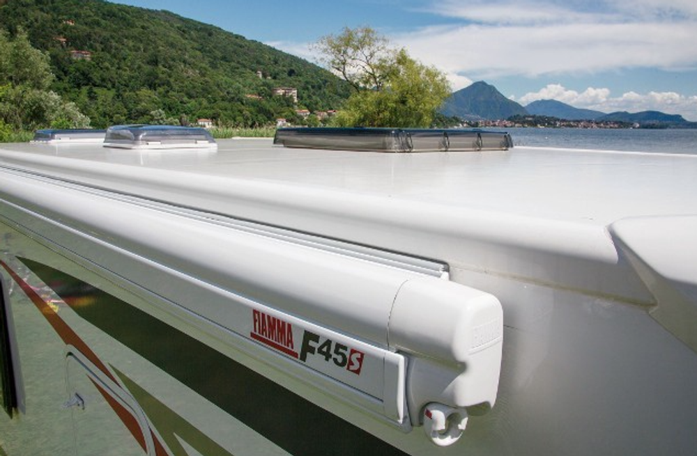 Маркиза Fiamma F45S, 1.9м, настенная, корпус белый, полотно серое
