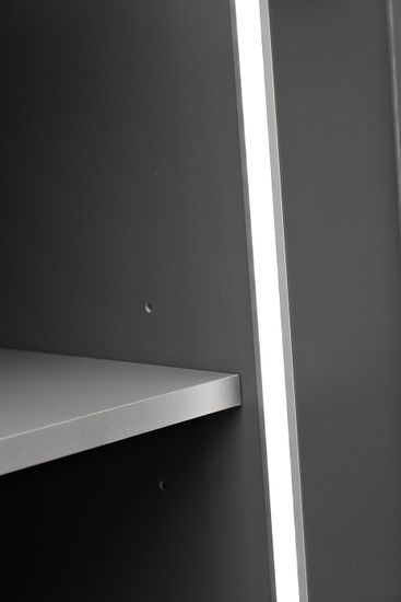 GD-10013/2-6 Шкаф Alto двухд с полками, цвет серый Кобальт, фасад глухой 100*57*228.5см