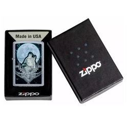 Зажигалка Zippo 49261 Howling Wolf Design, Street Chrome