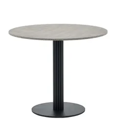 Стол круглый Фризбин D90, столешница МДФ сегни темный, основание металл черный