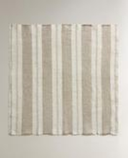 ZARA HOME ПЛОТНЫЕ ЛЬНЯНЫЕ САЛФЕТКИ В ПОЛОСКУ (НАБОР ИЗ 2 ШТ.), ЭКРЮ