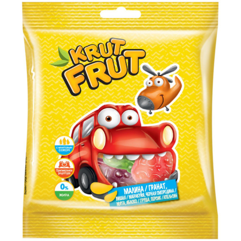 Мармелад жевательный Krut Frut со вкусом малины и граната 70 гр