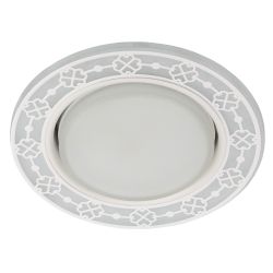 DK LD28 WH/WH Светильник ЭРА декор cо светодиодной подсветкой GX53, белый/белый | Встраиваемые LED светильники