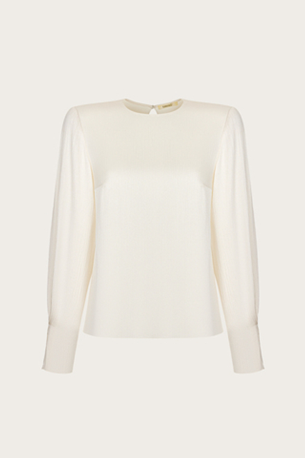 БЛУЗА ИЗ МОЛОЧНОГО ЖАТОГО ФРАНЦУЗСКОГО ШЕЛКА